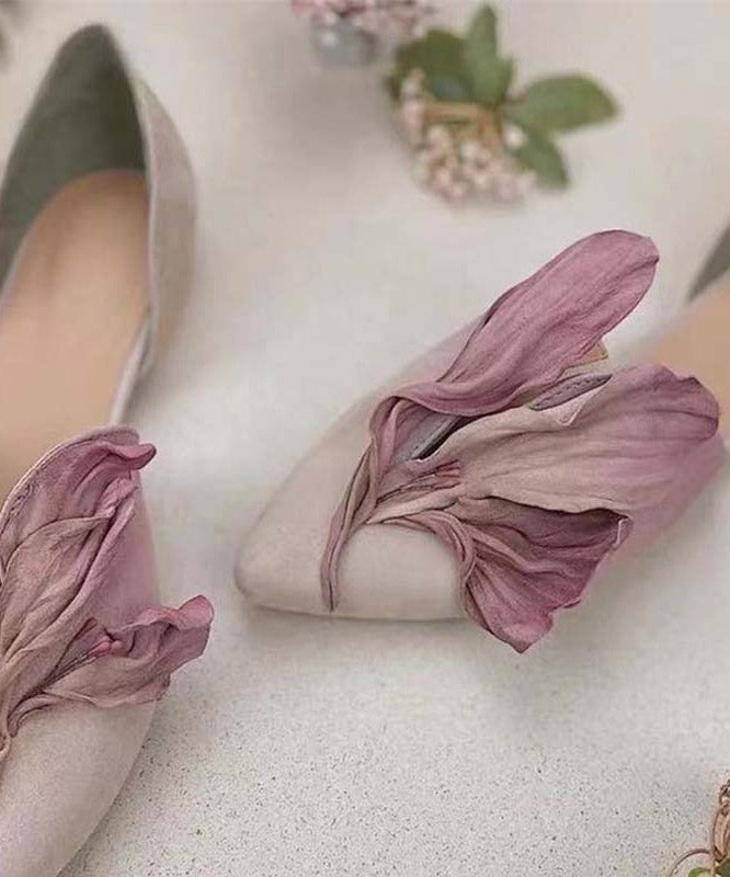 Kvinnelige Ballerina Sko med Spiss Tå og Blomsterdetaljer 5