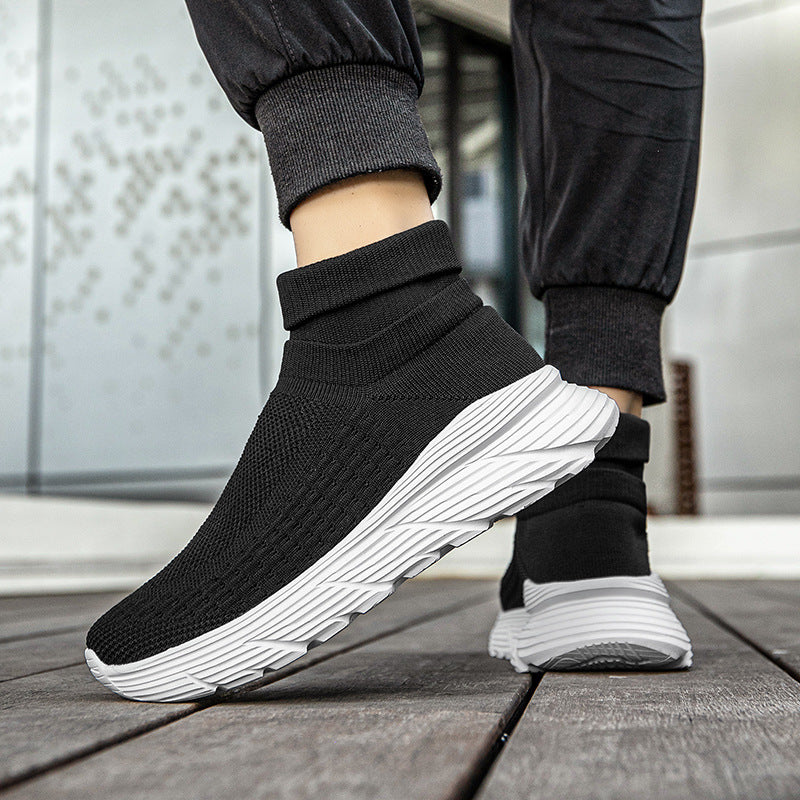 Kvinnelige Høystrikkede Joggesko Komfortabel Design 2