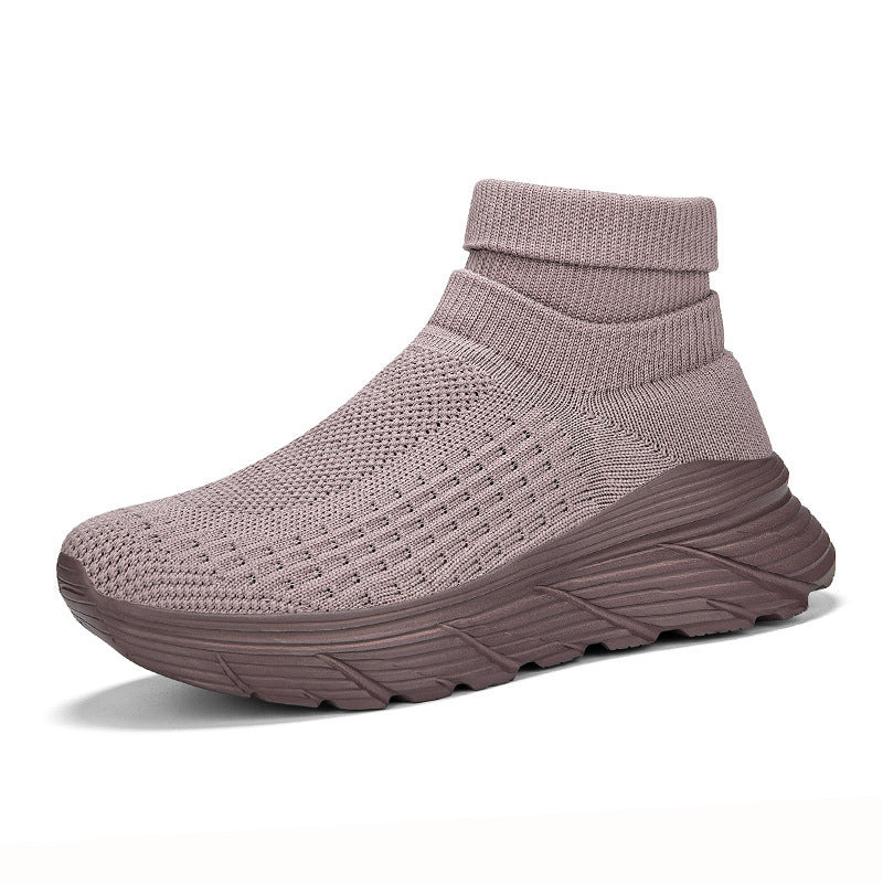 Kvinnelige Høystrikkede Joggesko Komfortabel Design 6