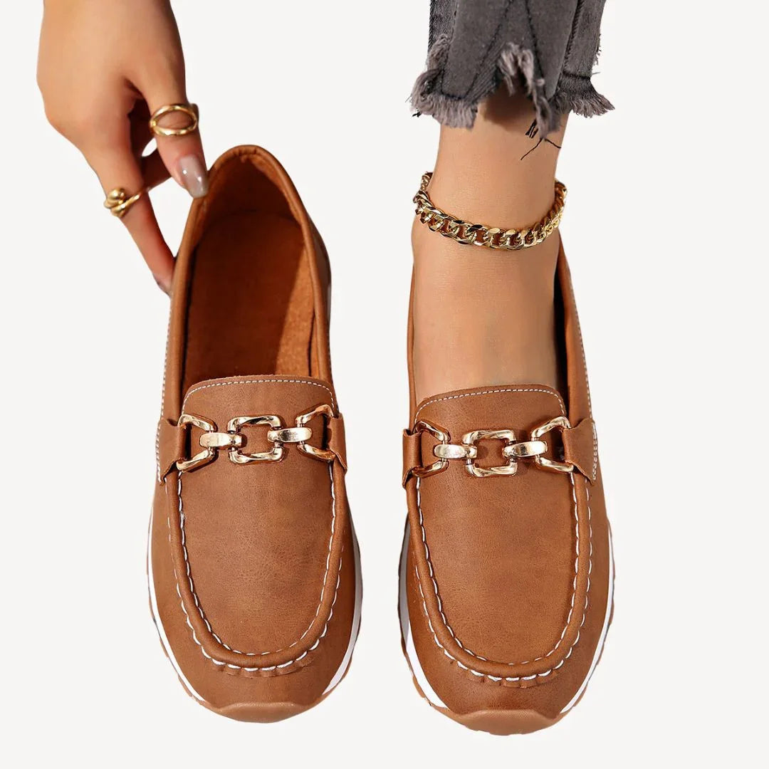 Kvinnelige Loafers med Kjededetaljer Slip-On 4