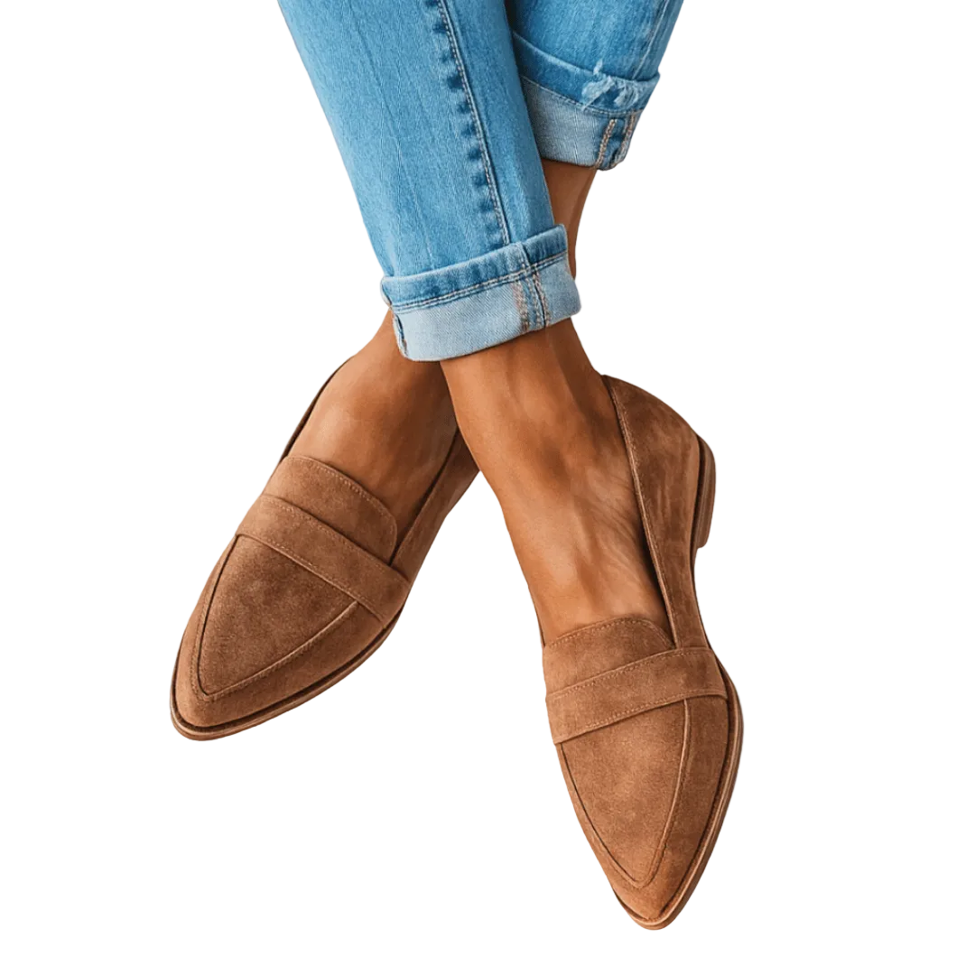 Kvinnelige Loafers med Myk Semsket Design 0