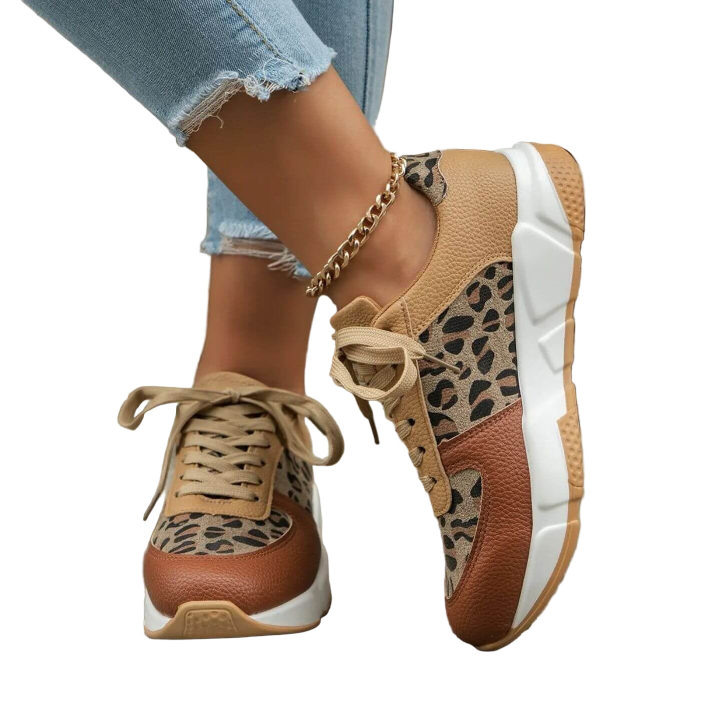 Kvinnelige Sneakers med Leopardmønster 0