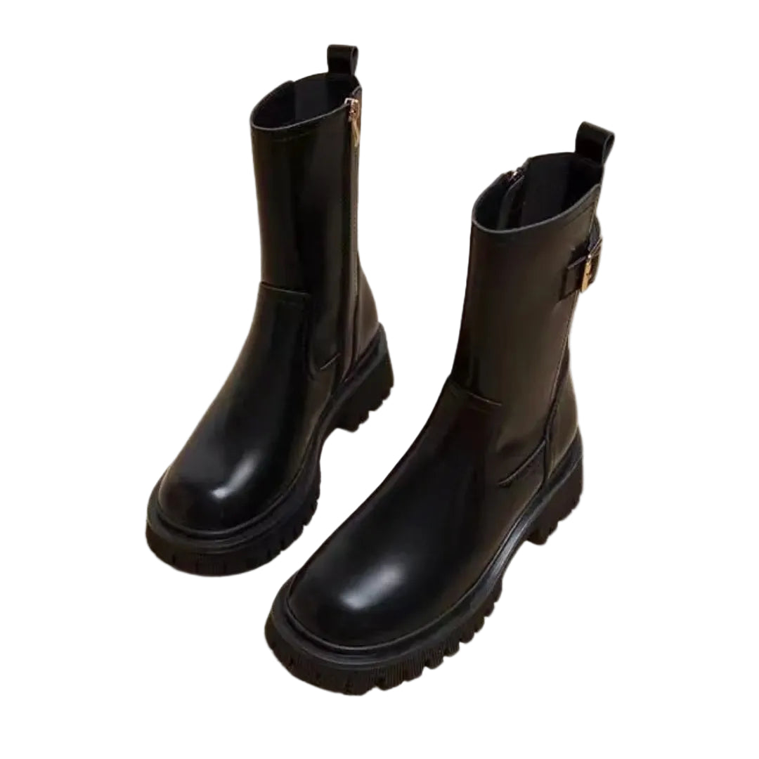 Kvinnelige Støvletter Dristig Mid-Calf Stil 0