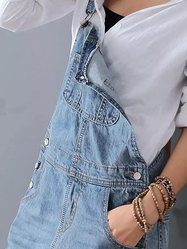 Kvinnenes Denim Latzkjole med Vintage Stil 5