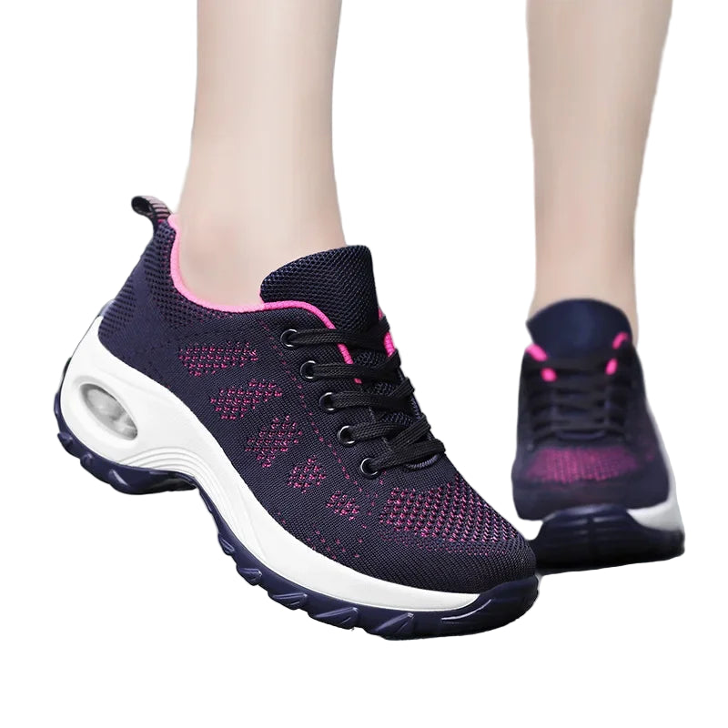 Kvinnenes Fritidssko med Tykk Såle og Luftpute PU og Tekstil 0