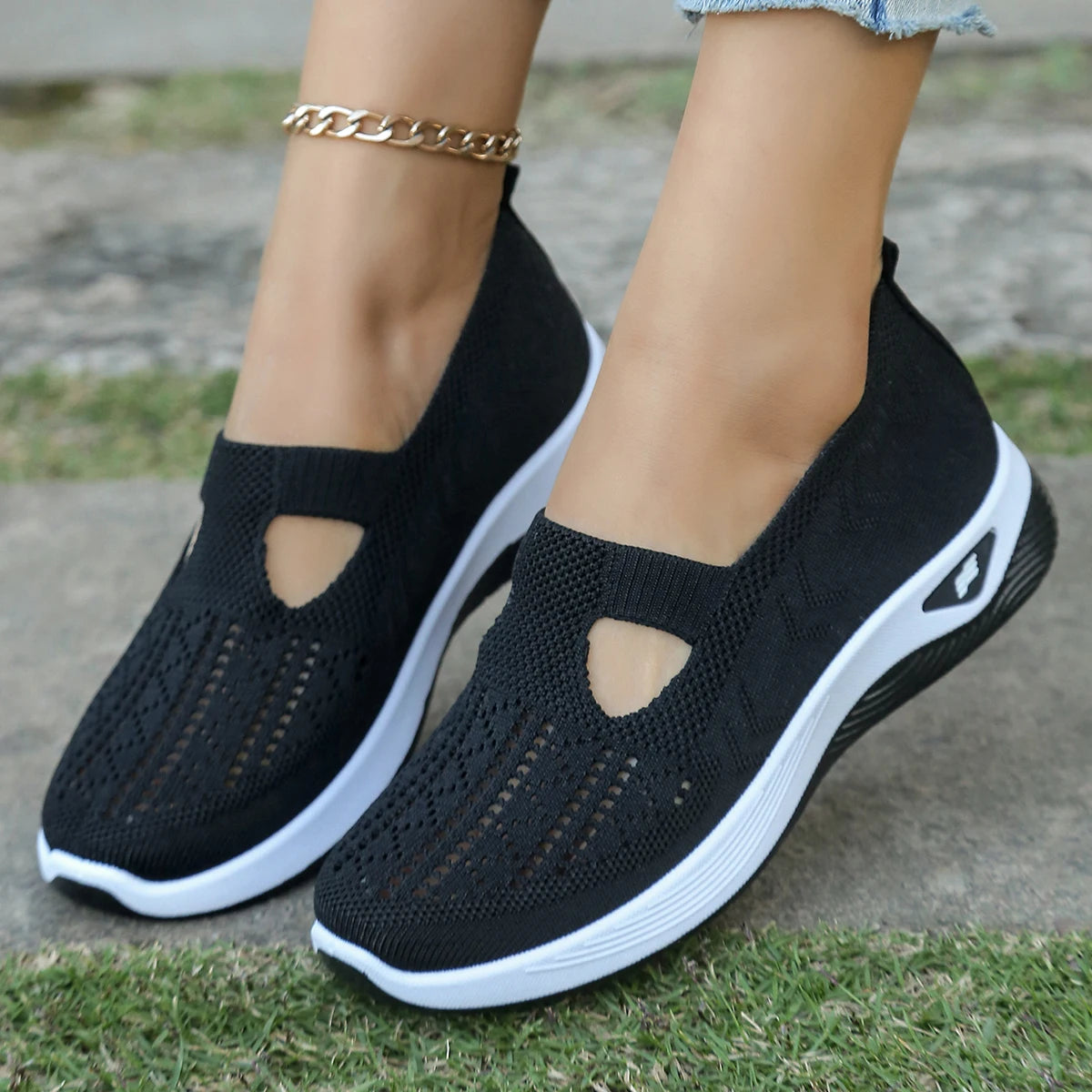 Kvinnenes Sneakers Enkle Flate Tekstil Sko 13