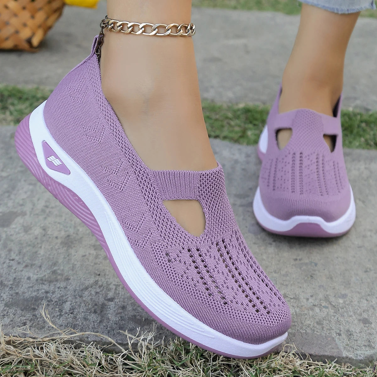 Kvinnenes Sneakers Enkle Flate Tekstil Sko 15