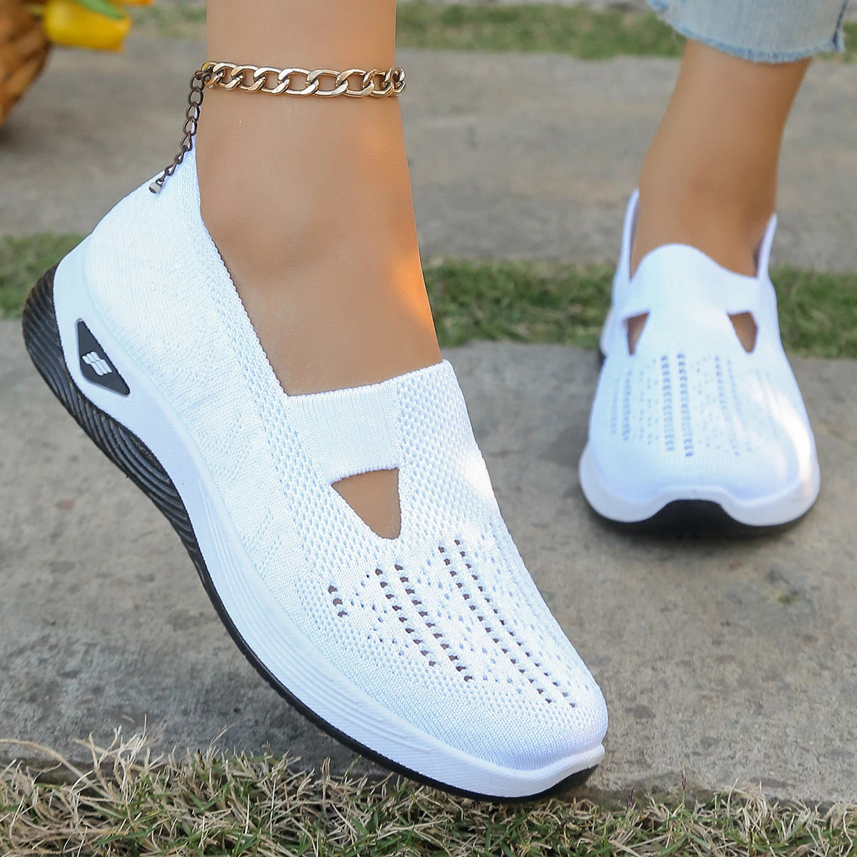 Kvinnenes Sneakers Enkle Flate Tekstil Sko 16