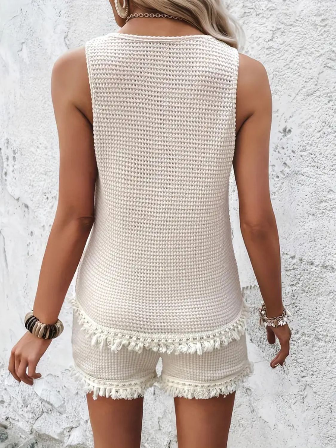 Kvinnenes Tanktop med Rund Hals og Bred Stropp samt Shorts Sett 5