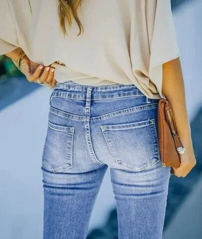 Kvinnens Bootcut Jeans med Høy Midje 4
