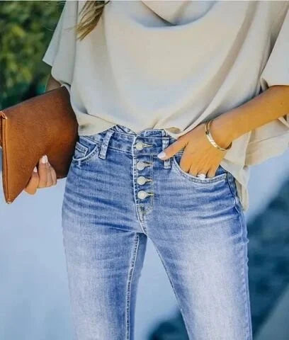 Kvinnens Bootcut Jeans med Høy Midje 5