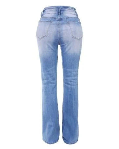 Kvinnens Bootcut Jeans med Høy Midje 8