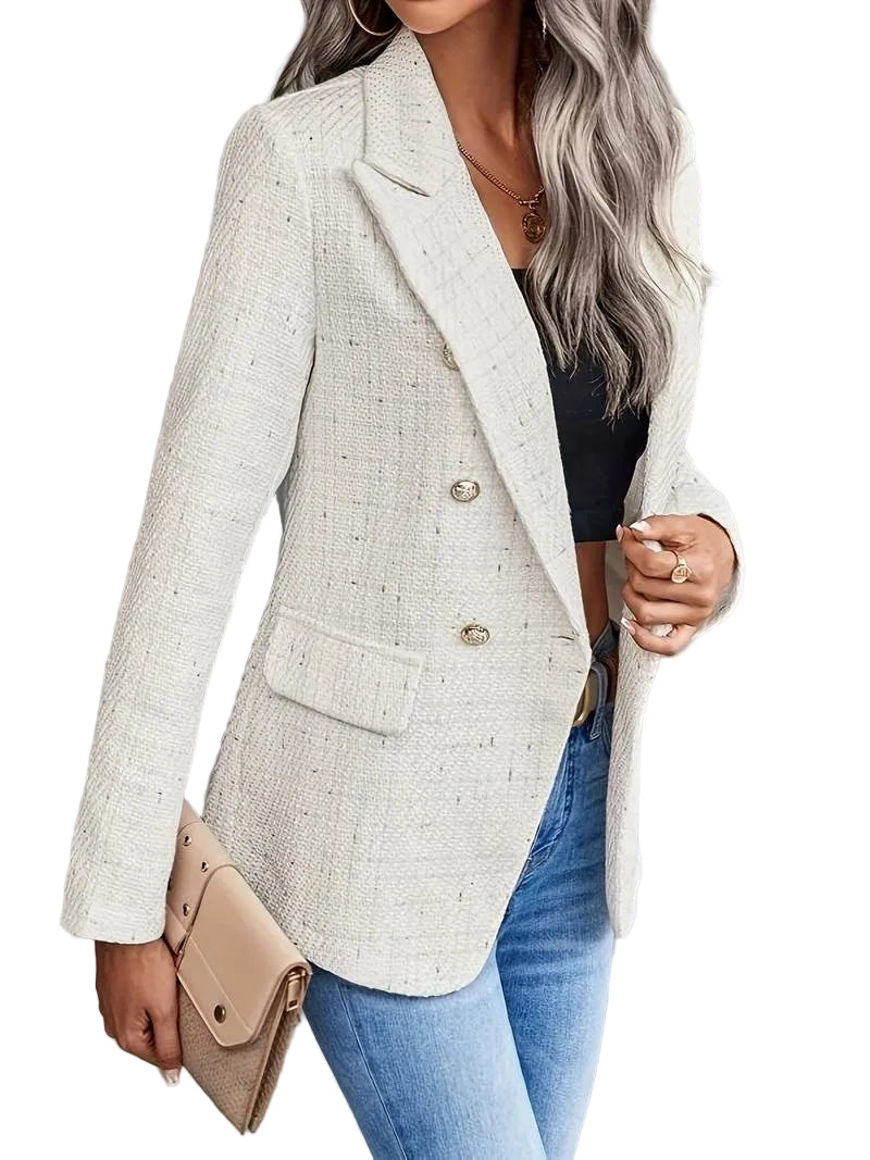 Kvinnens Dobbeltspent Blazer Klassisk Stil 0