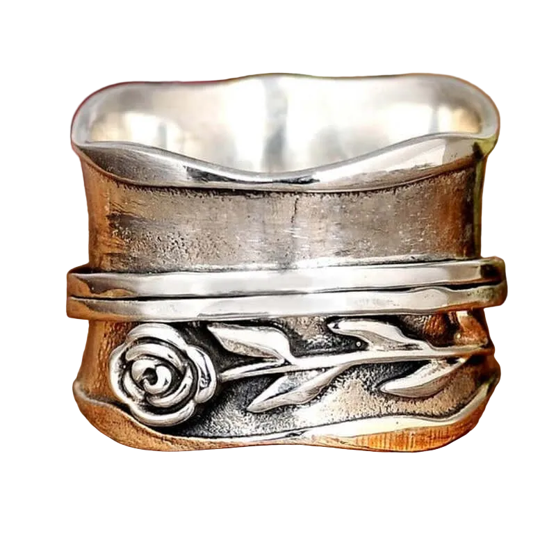 Kvinnens Sølv Ring med Blomstermotiv Stilfull Design