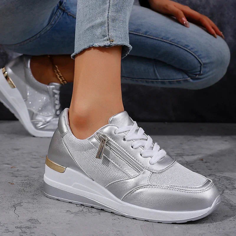 Kvinners Ankelhøye Sneakers med Plattform 4