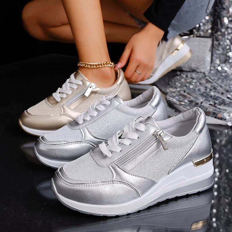 Kvinners Ankelhøye Sneakers med Plattform 8
