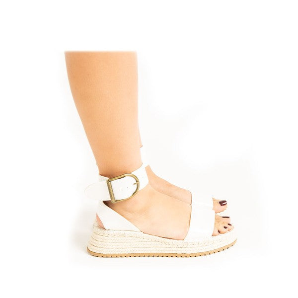 Kvinners Ankelrem Wedge Sandal Hvit 1