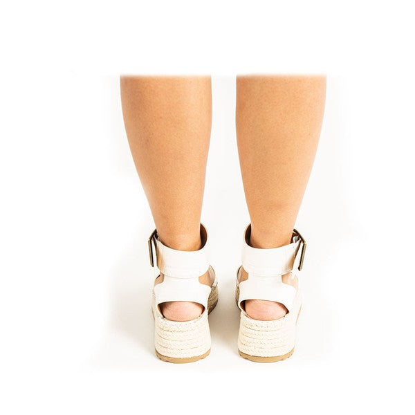 Kvinners Ankelrem Wedge Sandal Hvit 2