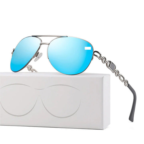 Kvinners Aviator Solbriller med Kjededetaljer 1