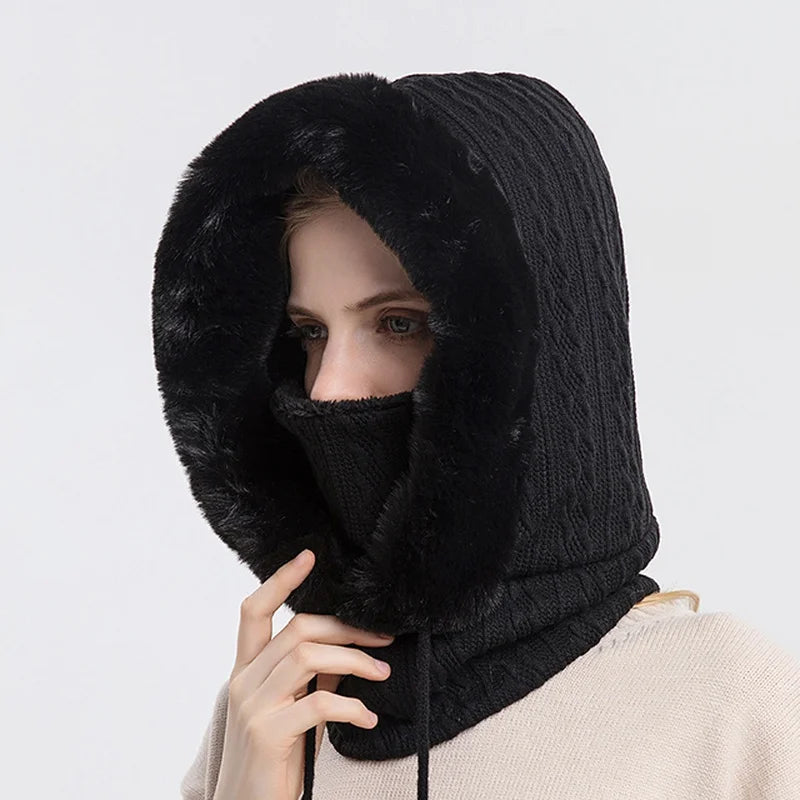 Kvinners Balaclava med Kabelstrikk og Snøring 1
