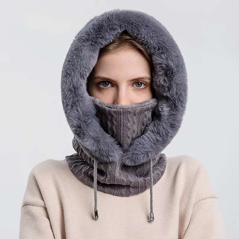 Kvinners Balaclava med Kabelstrikk og Snøring 4