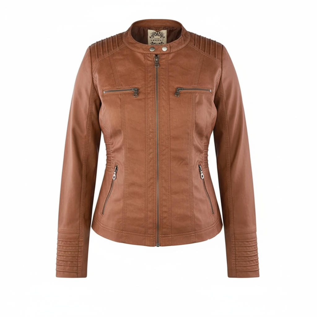 Kvinners Bikerjakke med Hette Moderne Design 3