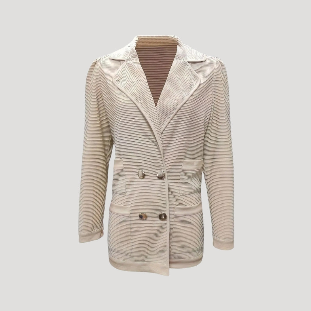 Kvinners Blazer Dobbelt Snap Stilig 3