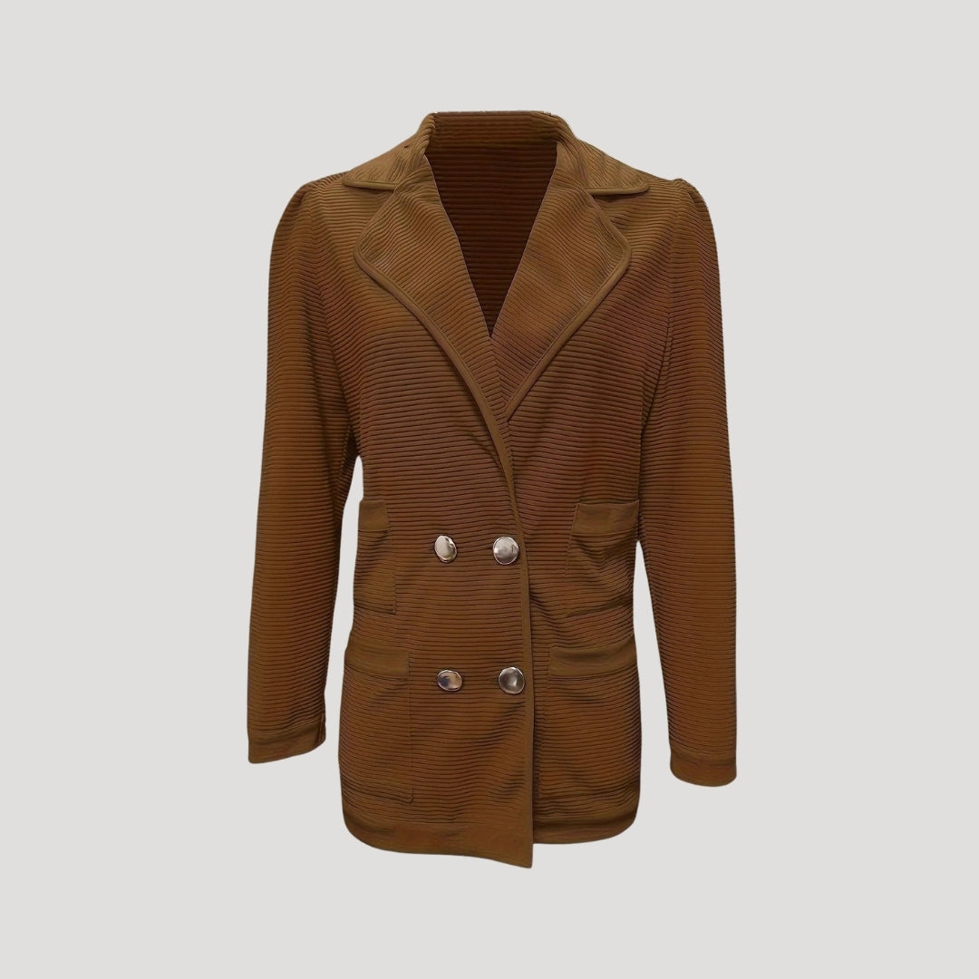 Kvinners Blazer Dobbelt Snap Stilig 4