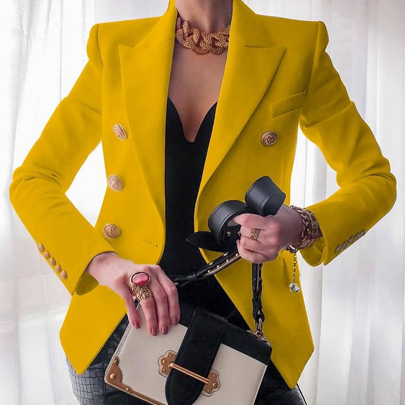 Kvinners Blazer Uformell Stil 5