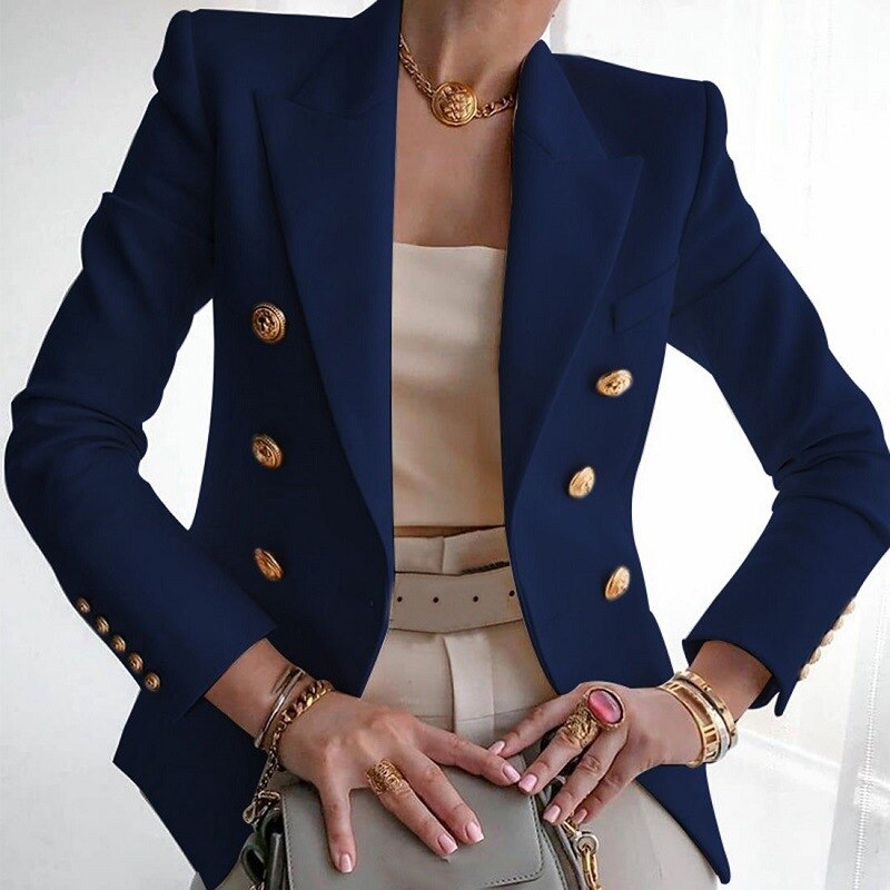 Kvinners Blazer Uformell Stil 6