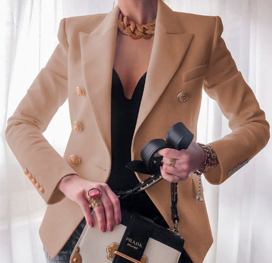 Kvinners Blazer Uformell Stil 9
