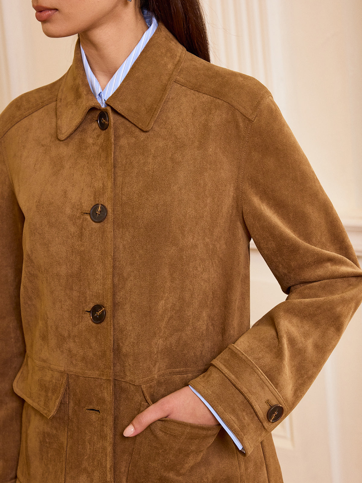 Kvinners Blazer med Krage og Knapp 1