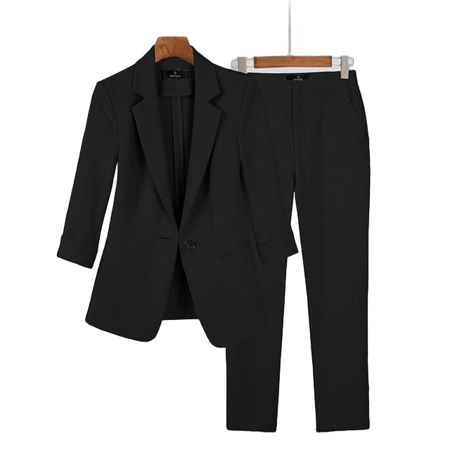 Kvinners Blazer og Buksesett Klassisk Stil 0