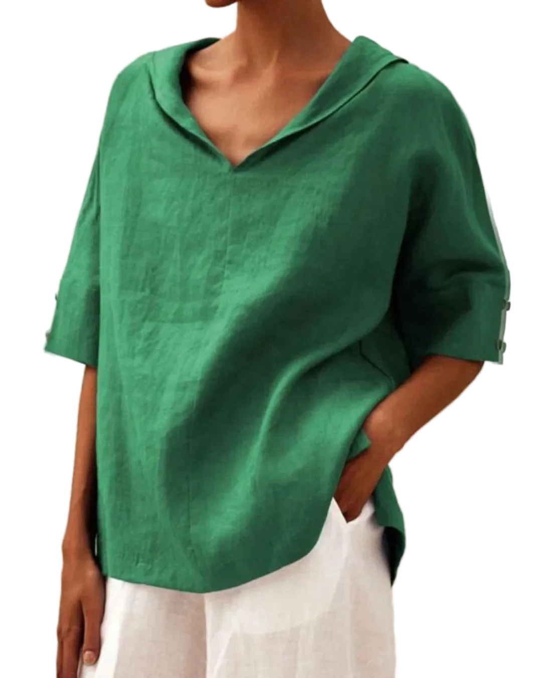 Kvinners Bluse Løs Passform Minimalistisk Design 0