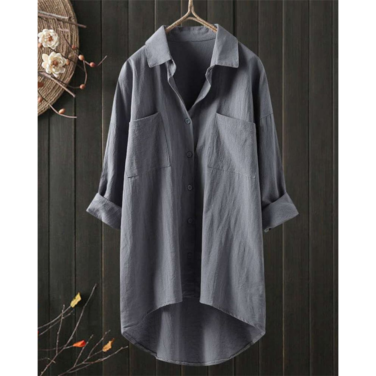 Kvinners Bluse Luftig Design med Lange Ermer 3