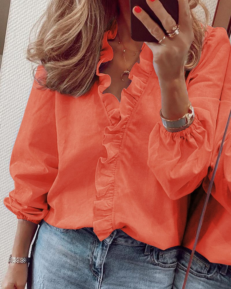Kvinners Bluse med Volanger 2