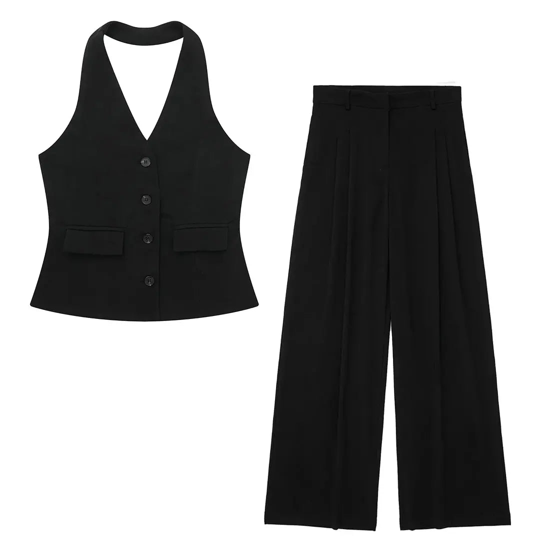 Kvinners Buksedrakt med Halter og Blazer 11