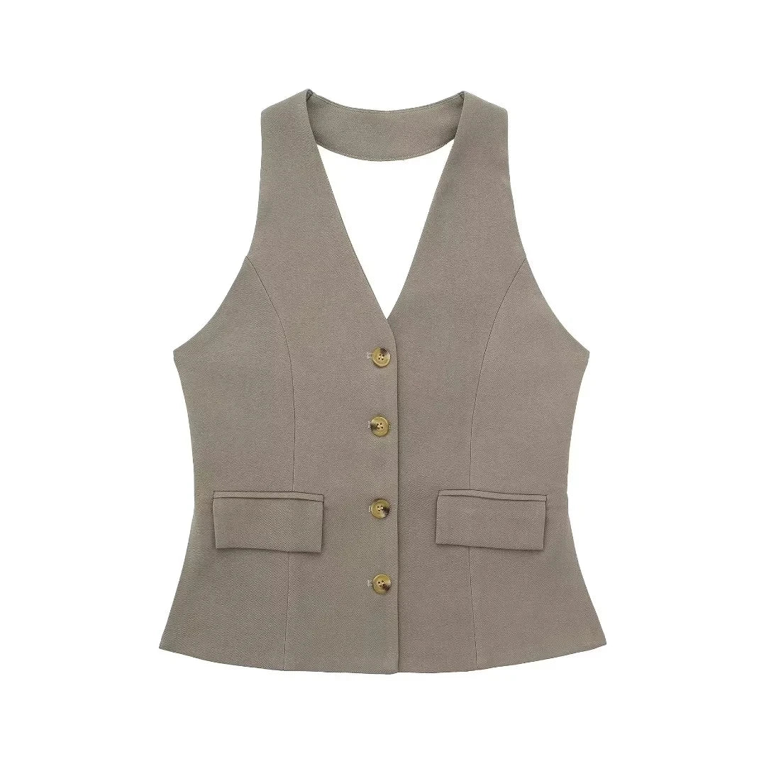 Kvinners Buksedrakt med Halter og Blazer 13