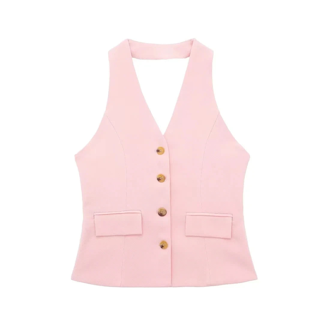 Kvinners Buksedrakt med Halter og Blazer 15