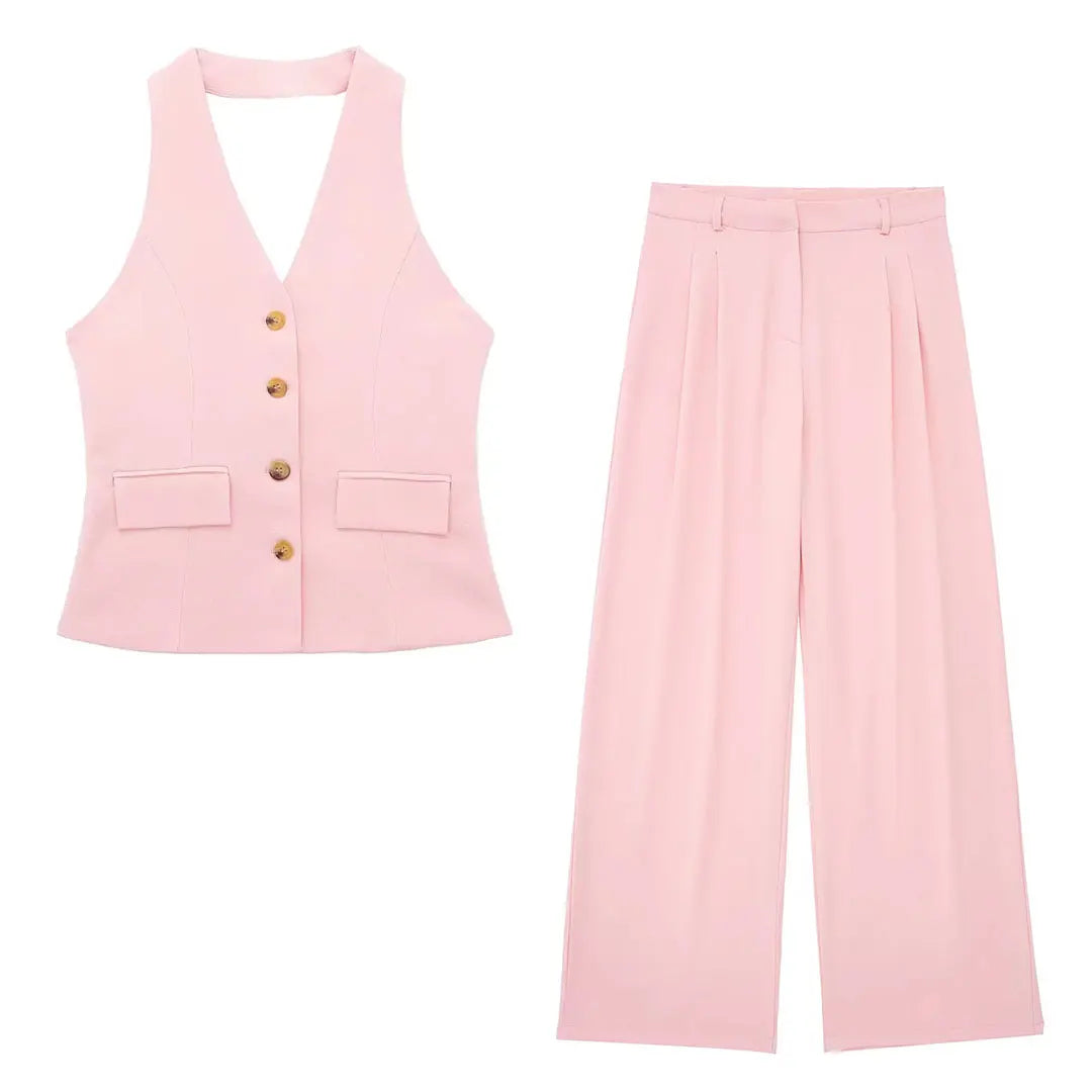 Kvinners Buksedrakt med Halter og Blazer 16