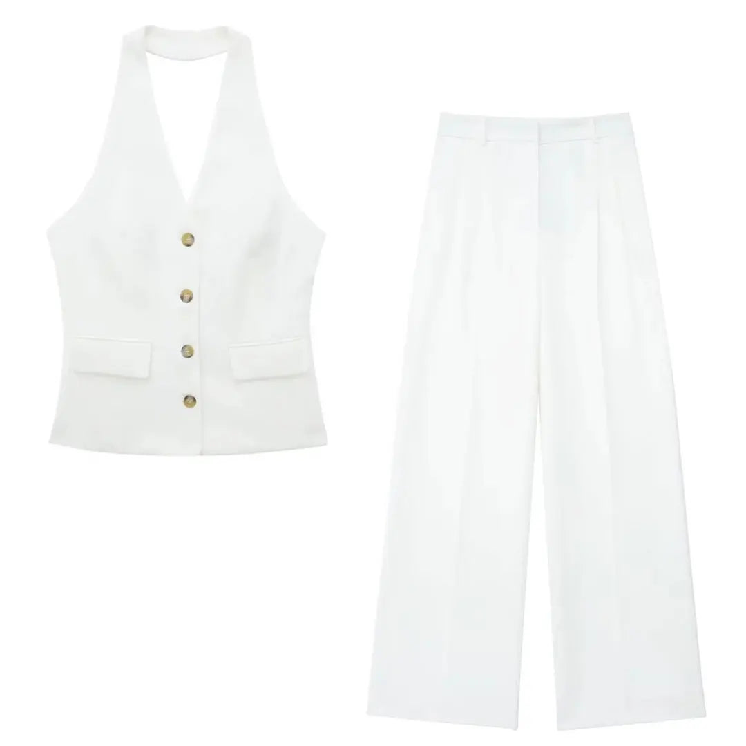 Kvinners Buksedrakt med Halter og Blazer 6