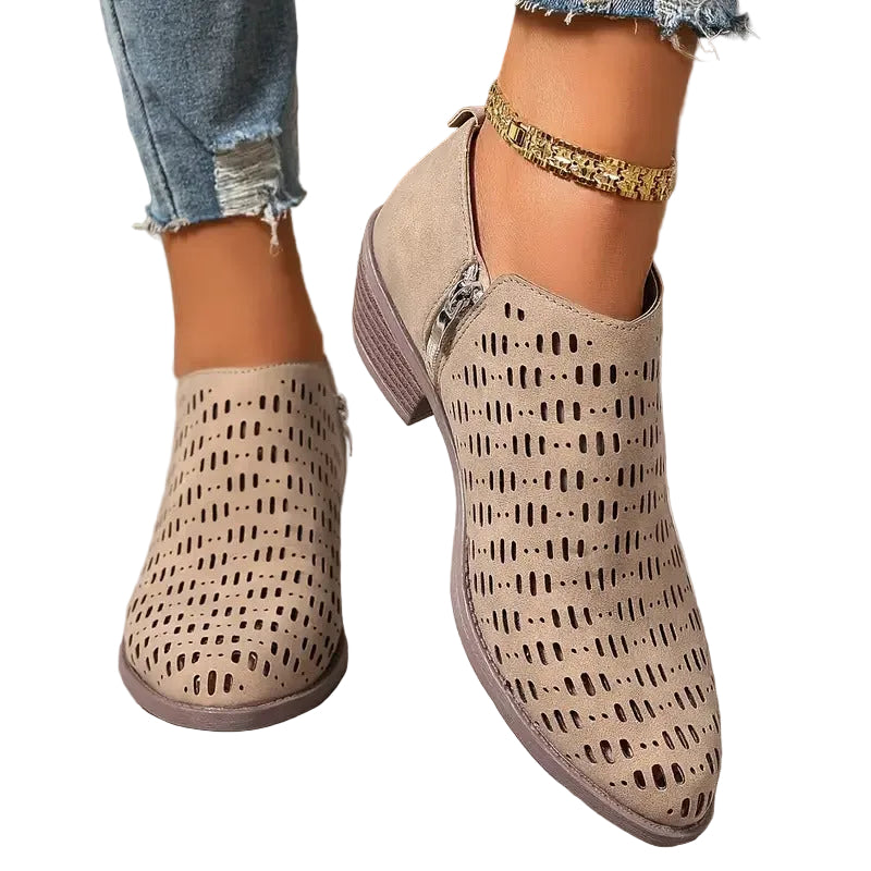 Kvinners Casual Cutout Ankelstøvletter 0