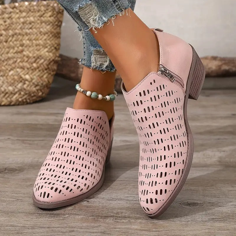 Kvinners Casual Cutout Ankelstøvletter 4