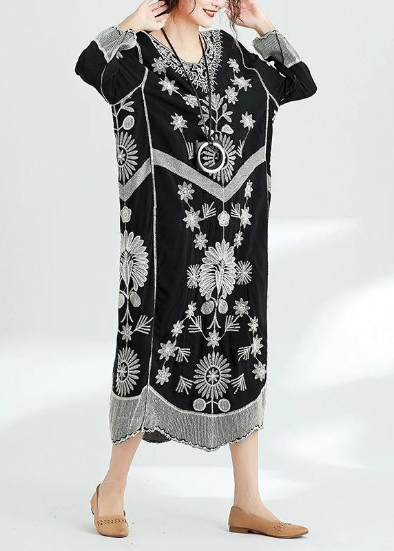 Kvinners Chiffon Kjole V-hals Løs Passform 2