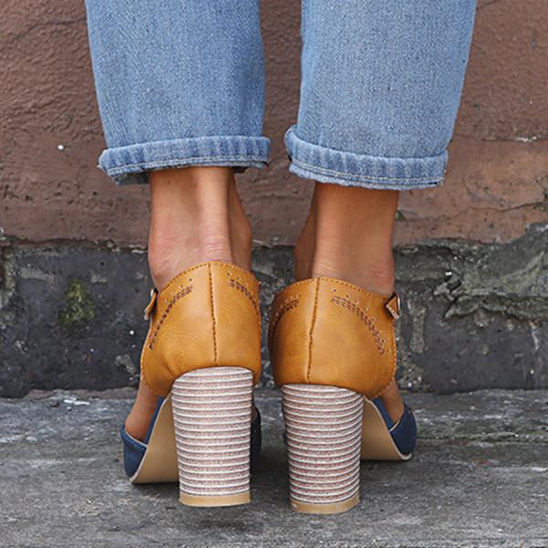 Kvinners Chunky Heel Mary Janes 3