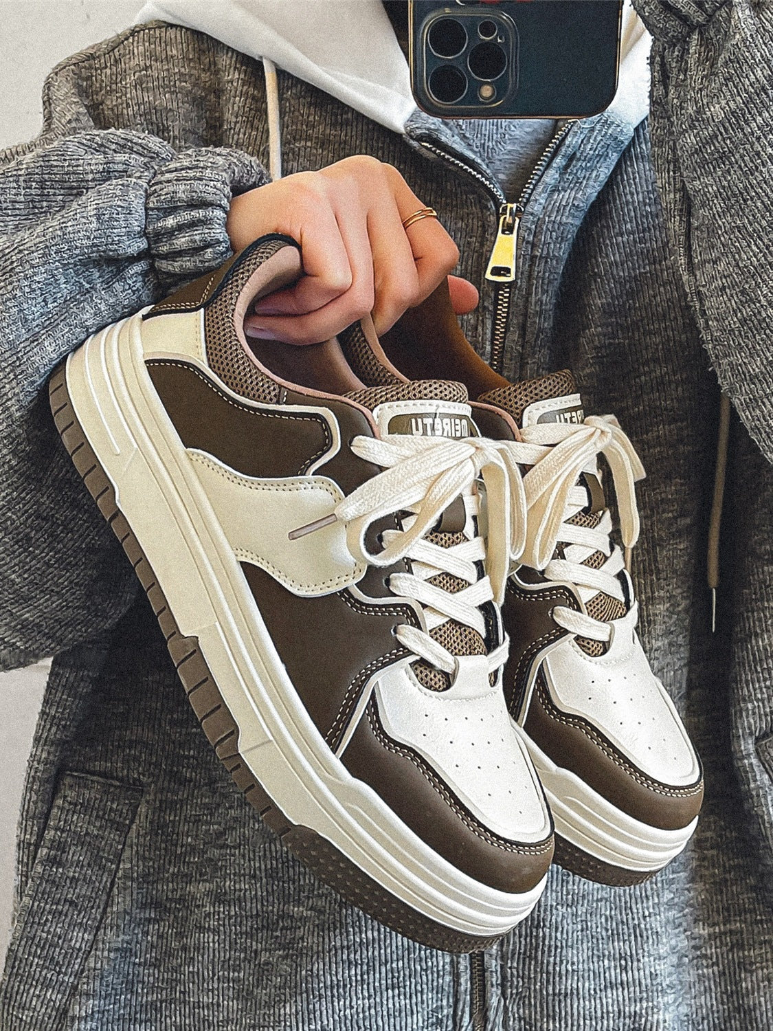 Kvinners Chunky Sneakers Trendy Design 0