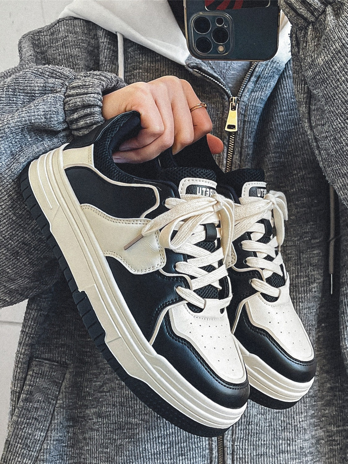 Kvinners Chunky Sneakers Trendy Design 6