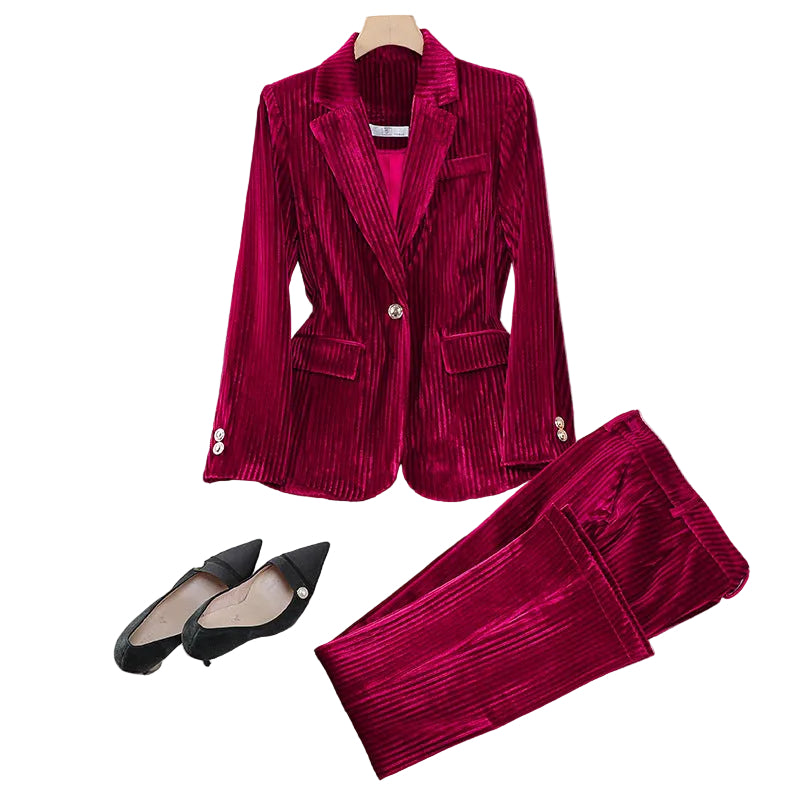 Kvinners Dresssett med Lang Blazer 0