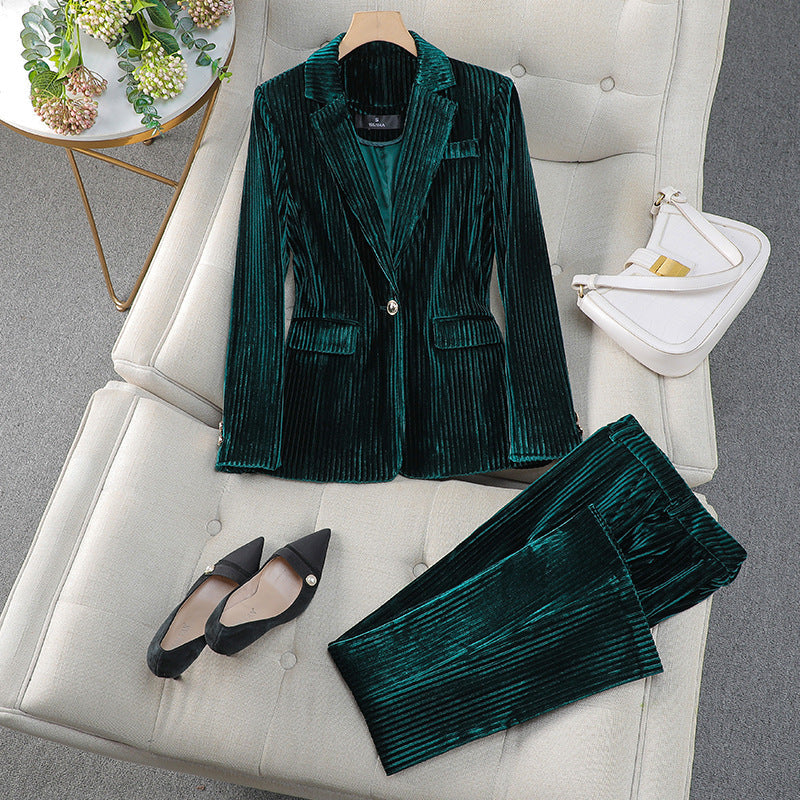 Kvinners Dresssett med Lang Blazer 2