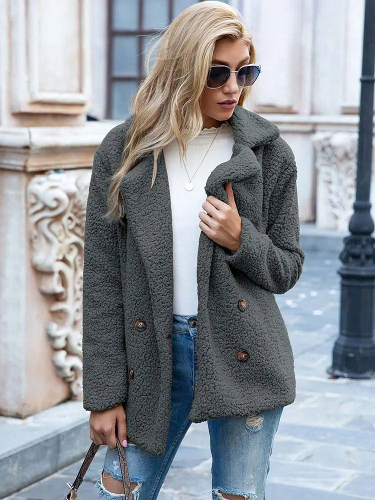 Kvinners Faux Fur Jakke Elegant Myk og Komfortabel 0